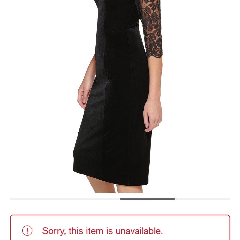 Eliza J Lace & Velvet Sheath Dress in Black